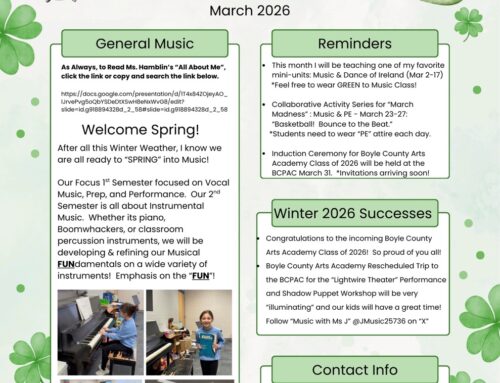 Ms. Hamblin’s Music Class Newsletter:  March 2026